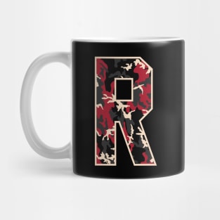 Initial Capital Letter R Camo Alphabet Gift Women Men Kids Mug